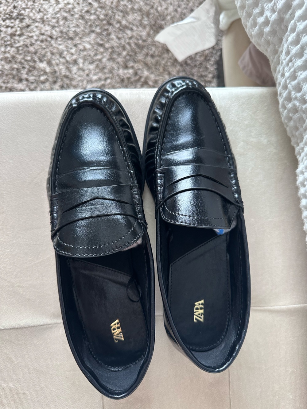 ZARA Black Classic Penny Loafers | Size 37 (US 6.5 / 7)